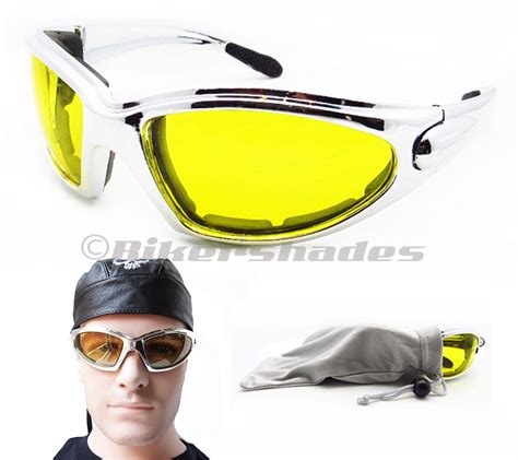 Motorcycle Transition Sunglasses Chrome Frame Day And Night Photochromic Lenses Ebay