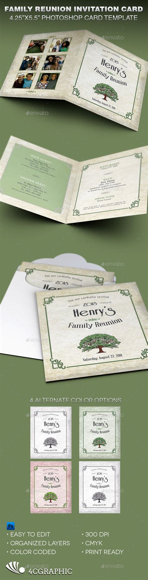 Looking for family reunion party invitation template template fotojet? Family Reunion Invitation Card Template by 4cgraphic ...