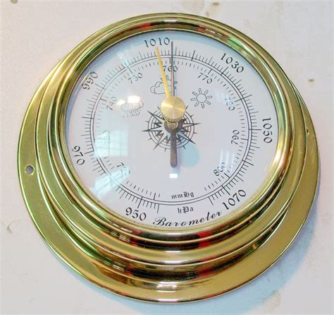 3 Brass Case Traditional Weather Station Barometer White Dial