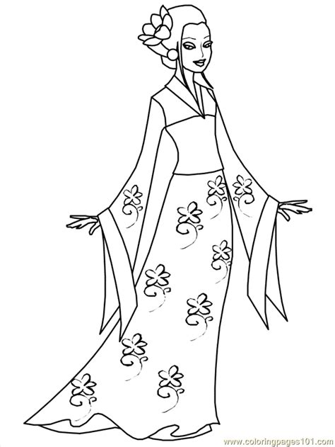 This collection contains the most girlish coloring pages to make the dreams of your little princess come true. Kimono Coloring Page - Free Beautiful Ladies Coloring ...