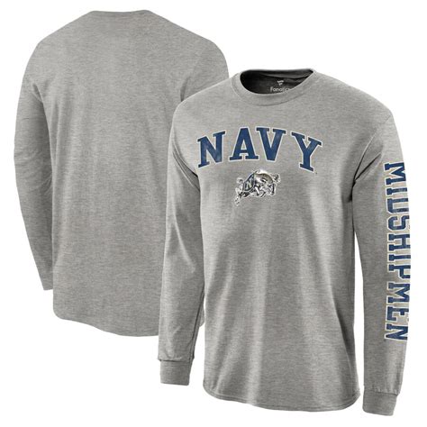 Fanatics Branded Navy Midshipmen Gray Distressed Arch Over Logo Long