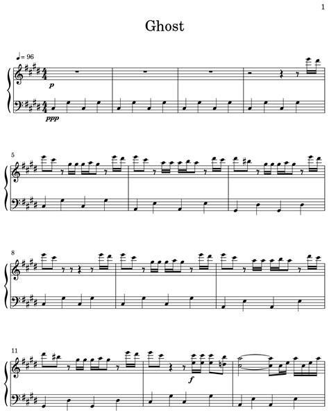 Ghost Sheet Music For Piano