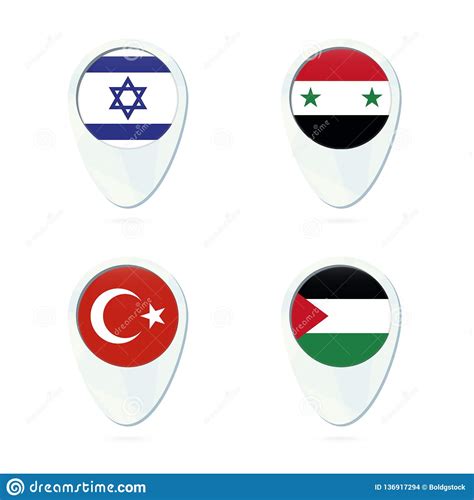 7 years ago7 years ago. Israel, Syria, Turkey, Palestine Flag Location Map Pin ...