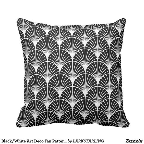Blackwhite Art Deco Fan Pattern Pillow Zazzle Pillow Art Deco Art