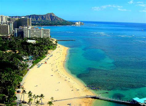 Beach Blue Diamond Head Gorgeous Hawaii Hotel Image