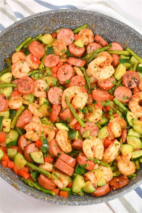 Shrimp And Sausage Veggie Skillet Sweet Peas Kitchen