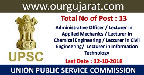 Upsc Advt No 182018 For Various Vacancies ~ Official