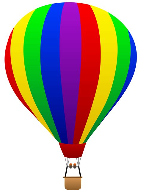 Rainbow Striped Hot Air Balloon Free Clip Art Hot Air Balloon