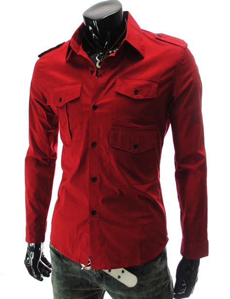 Mens Long Sleeve Printed Clearance Slim Fit Button Front Shirts Casual