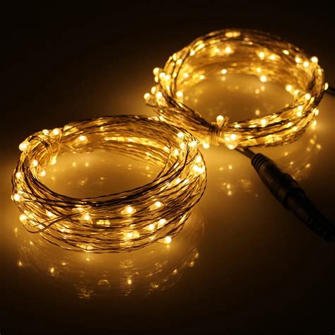 Connectable 233ft 100 Led String Lights Outdoor Silver Wire 200 Led