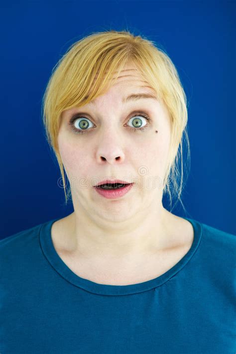 Portrait of Young Blond Woman Looking Surprised Stock Image - Image of ...