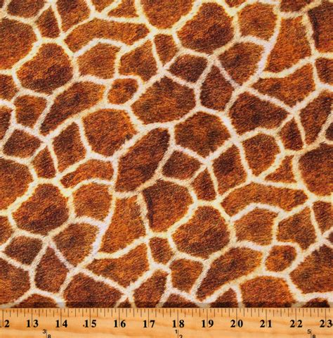 Cotton Giraffe Skin Print African Animal Kingdom Brown Cotton Fabric