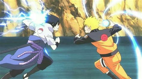 Naruto Sasuke Battle Chidori Rasengan Naruto Naruto And Sasuke