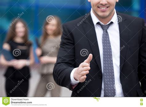 Young Business Man Offering Hand For Handshake Stock Photo - Image of commerce, expert: 72664420