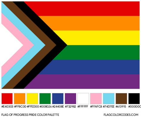 progress pride flag color codes