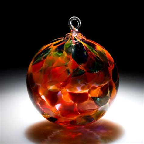 Hand Blown Glass Ornament Orange Magic Mix Suncatcher Etsy Art Glass Ornaments Glass
