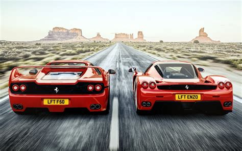 Two Red Ferrari Luxury Cars Hd Wallpaper Wallpaper Flare