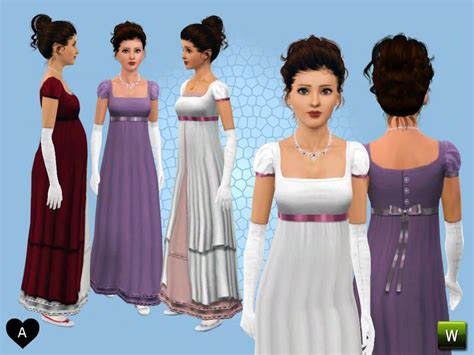 Agapi Rs Regency Clothes Pride And Prejudice Dress Sims 4 Clothing