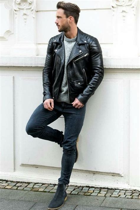 Guys Here S How To Wear A Leather Jacket Society Black Leather Jacket Outfit Leather