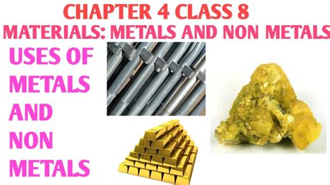 Uses Of Metals And Non Metals Class 8th In Hindi Uses Of Metals And