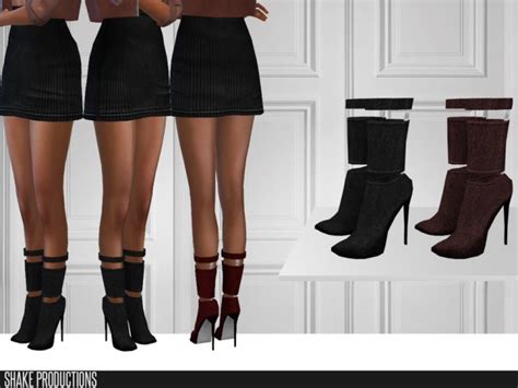 483 Leather High Heeled Boots By Shakeproductions At Tsr Sims 4 Updates