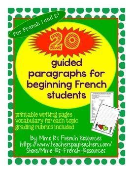French writing prompts for beginners | Paragraph writing, Vocab ...