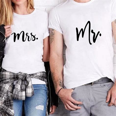 Buy Mr And Mrs Tee Couple Shirt Funny Matching Letter Couple Cotton T Shirts