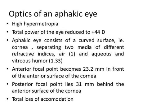 Astigmatism Presbyopia And Aphakia