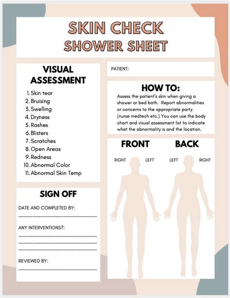 Printable Cna Shower Skin Assessment
