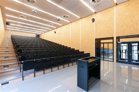 Pin By Architizer On Wood Lecture Hall Design Hall Design Modern