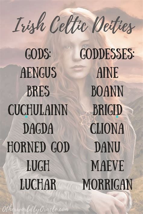 Irish Gods And Goddesses List And Descriptions Otherworldly Oracle Celtic Paganism Celtic