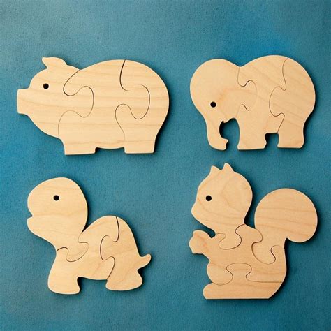 Fancy Wood Puzzle Party Favors Fun Animals Package Of 12 Wooden