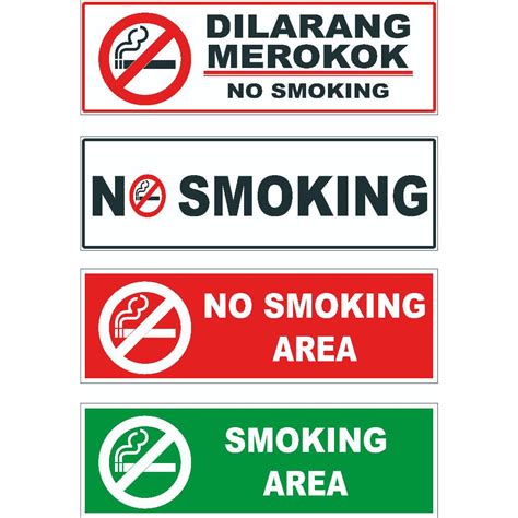 Jual STICKER NO SMOKING DILARANG MEROKOK Shopee Indonesia