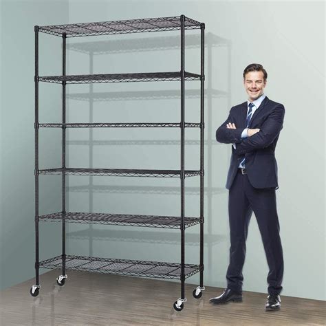 Buy 6 Tier Storage Shelves Nsf Certified Wire Shelving Unit On Wheels