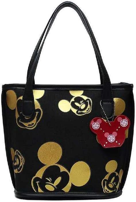 New Small Handbag Mickey Mouse Tote Bag Cute Canvas Shoulder Bag Black