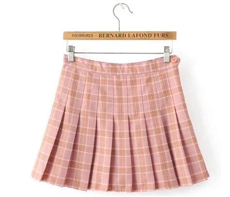 Plaid Skirt Women Elegant Half Pleated Mini Skirts High Waist Casual