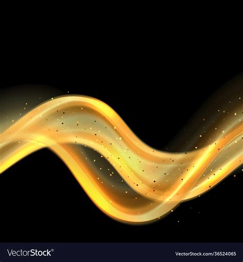 Abstract Golden Wave Design Element With Gold Vector Image