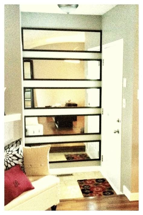8'' h x 8'' w x 12.63'' d stacked horizontal mirrors in an entryway - you can use ...