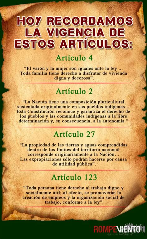 102 Años De La Constitución Política Mexicana Infografías Rompeviento