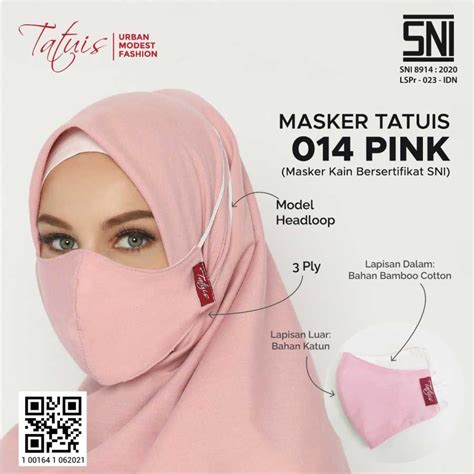 Jual Tatuis Masker Kain SNI 3 Ply 014 Headloop Pink Peralatan