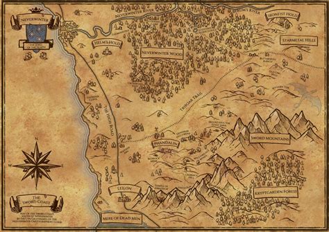 Map Of The Sword Coast For Dragon Of Icespire Peak Lost Mines Of