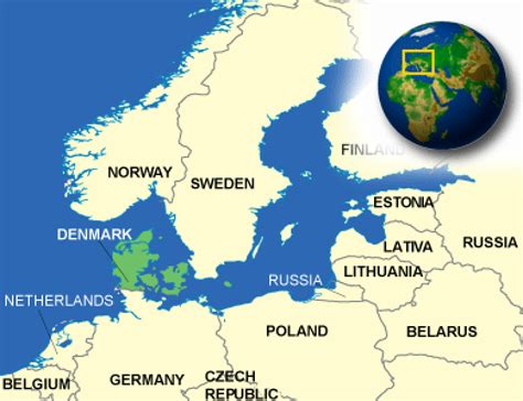 Denmark And Belgium On World Map Denmark Latitude And Longitude Map