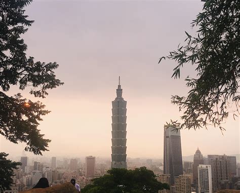 Taipei 101 At Dusk From Elephant Mountain Taiwan Rtravel
