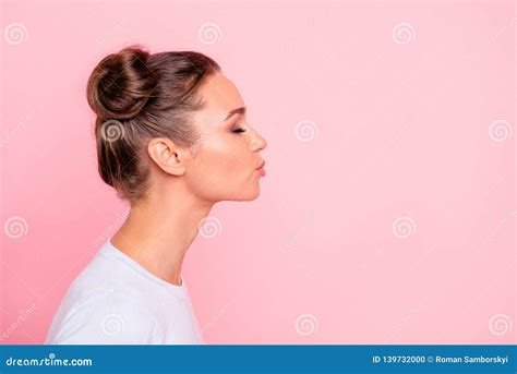 profile side view portrait of her she nice cute attractive lovely sweet cheerful girl lady