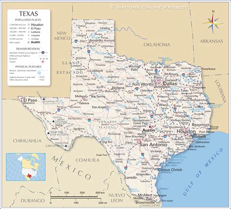 Map Of Texas State Usa Nations Online Project