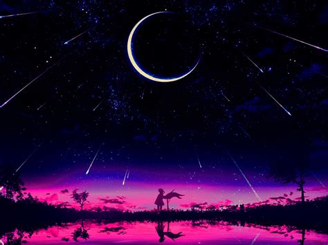 1152x864 Cool Anime Starry Night Illustration 1152x864 Resolution