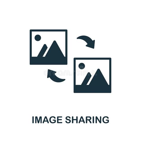 Image Sharing Icon Monochrome Simple Image Sharing Icon For Templates