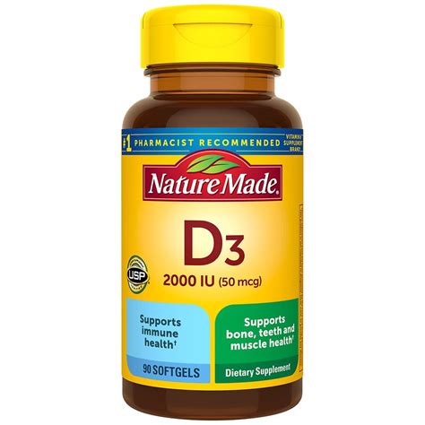 Nature Made Vitamin D 2000 Iu Dietary Supplement Liquid Softgels