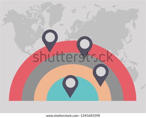 Infographics Circles Point On World Map Stock Illustration