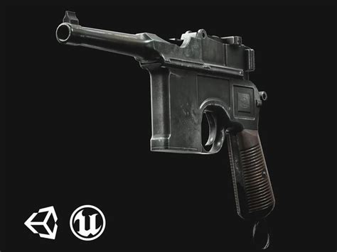 3d Model Mauser C96 Model And Textures Vr Ar Low Poly Rigged
